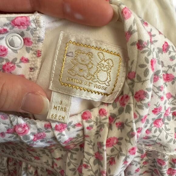 Émile et Rose Baby Girl 2-in-1 Romper Dress Outfit‎ 3M Pink Floral Cotton Blend - Picture 2 of 11